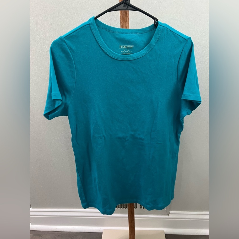 Pendleton Teal 100% Cotton Short Sleeve Women’s Petite Tee